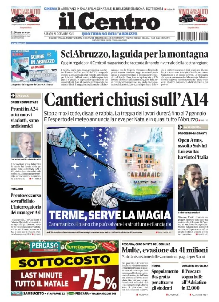 Prima-pagina-il centro-oggi-edizione-del-2024-12-21